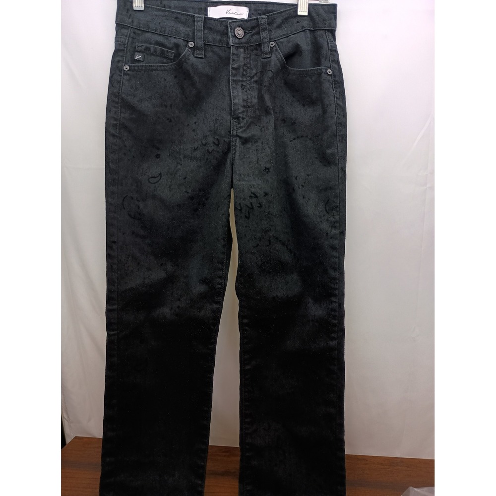 Kancan black rhinestone jeweled denim jeans whimsigoth punk preppy size 5/26